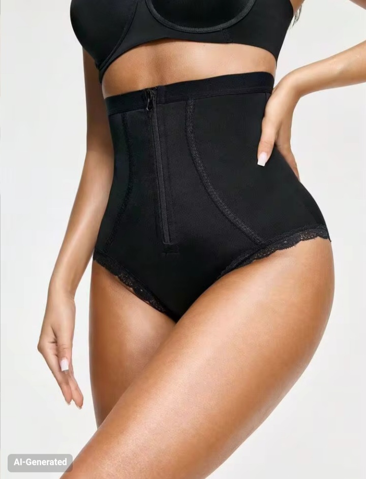 Women’s High Waist Tummy Control Shapewear Bottom– Zipper Front Body Shaper with Waist & Hip Compression